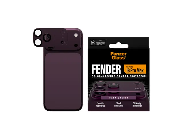 PanzerGlass Fender Camera Lens Protector Dark Cherry iPhone 18 Pro