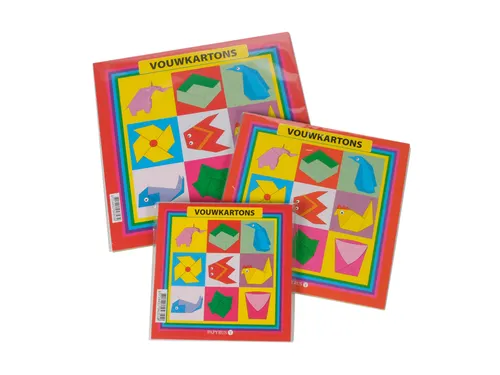 Vouwkartons vierkant 16x16cm 120gram assorti 40 vel