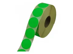 Stickers Etiket rond 35mm fluor groen, rol à 2000 stuks
