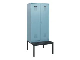 locker met bank,HxBxD 1950x800x815mm,2vak,vak B 400mm,cilinderslot - 2