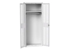 Lockerkast 2000x800x550mm 1 vak, dubbele ventilatiedeur, RAL7035