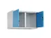 opzetkast,v. locker voor scheiding van kleding,2vak.,vak B 400mm