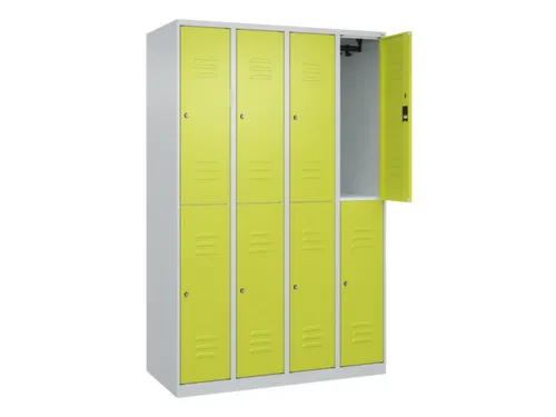 dubbeldekse locker,HxBxD 1850x1200x500mm,4x2vak.,vak B 300mm,cil.-slot