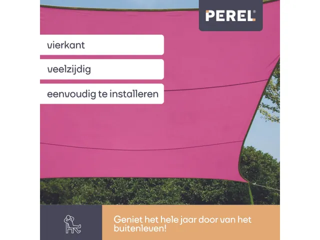 Zonnezeil Vierkant 3.6x3.6m Fuchsia