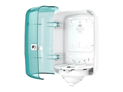 Tork 473167 Reflex Mini Centerfeed Dispenser Wit/Turquoise M3