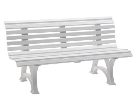 Kunststofbank 800x1500x450mm Zit H 450mm 13 Latten 2 Pootstellen Wit