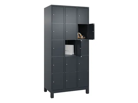 lockerkast HxBxD 1950x900x500mm 3x5vakken cil.-slot voeten