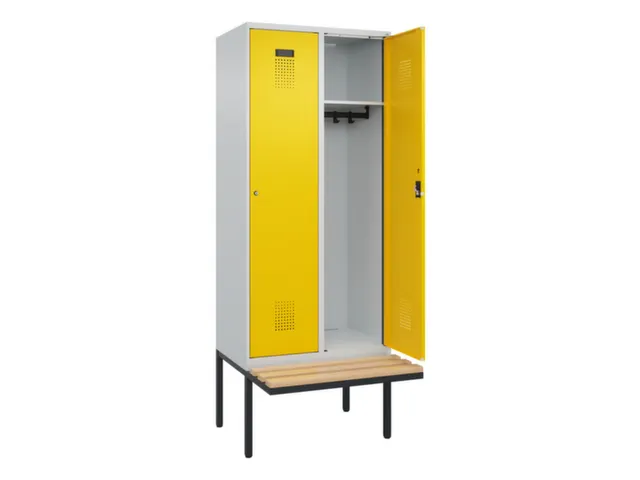 locker met bank,HxBxD 2120x800x815mm,2vak,vak B 400mm,cilinderslot