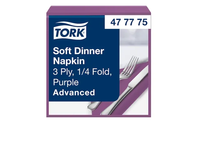 Tork 477775 Soft Dinnerservet Advanced Paars 39x39cm