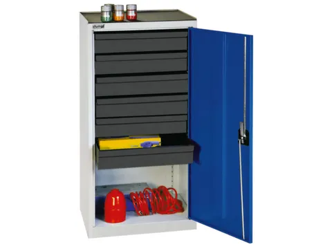 Materiaalkast 1000x500x500mm 6 Laden Lichtgrijs/gentiaanblauw