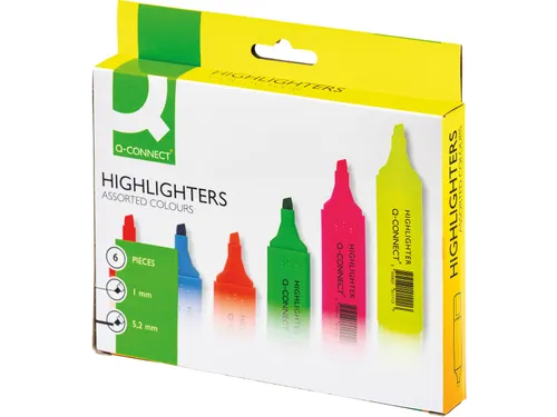 Markeerstift Schuine Punt Assorti 6 Stuks