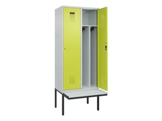 locker met bank,voor scheiding van kleding,HxBxD 2120x800x815mm,2vak - 1