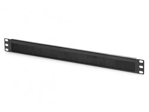 1U kabelborstelstrip open voor 483 mm (19 inch) kasten Zwart