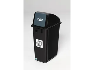 Afvalverzamelaar v. papier,1x58l,HxBxD 810x335x460mm,romp PP zwart - 1