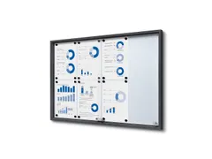 Vergrendelbaar notitiebord Indoor Slim 8xA4 met Schuifdeuren Antraciet