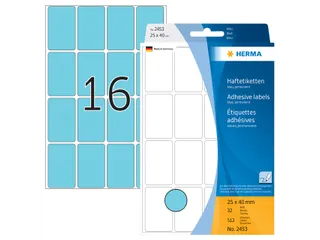 HERMA 2453 Universele etiketten 25x40mm Blauw 512 stuks - 1