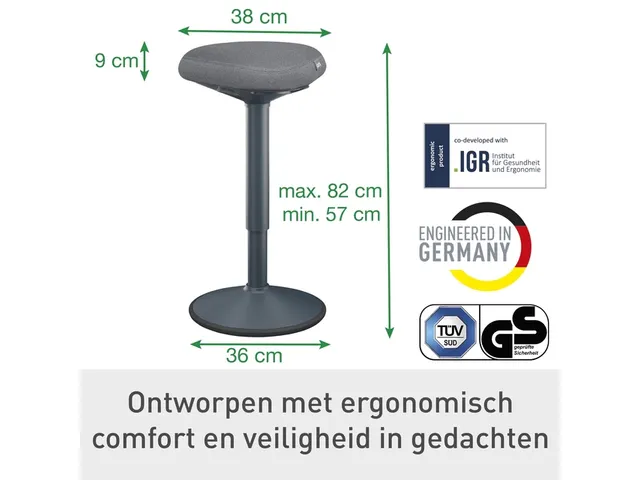 Tabouret Leitz Ergo Active avec assise confortable