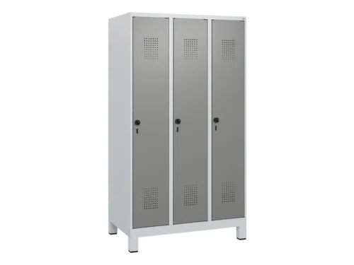 schoollocker,HxBxD 1630x900x500mm,3vak,vak B 300mm,draaigrendel,voeten