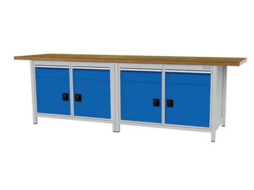 werkbank,HxBxD 860x2800x750mm,onderstel RAL9005,fronten RAL7035