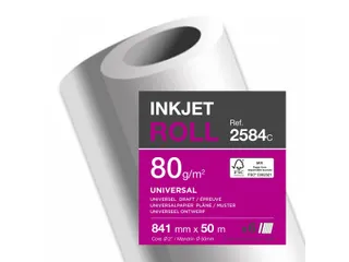 Inkjet Plotterpapier 841mm x 50 meter 80 gram - 1