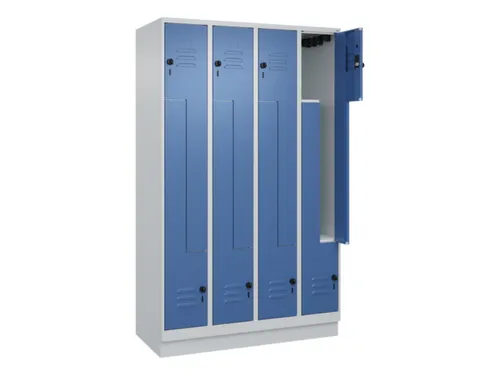 Z-garderobekast,HxBxD 1950x1200x500mm,vak B 150/300mm,draaigrendel