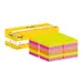 Notes 3M Post-it 654-COL 76x76mm couleurs assorti lot promo