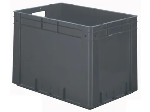 Euronorm Stapelkrat 420x600x400mm 80l Wanden/Bodem Gesloten Grijs