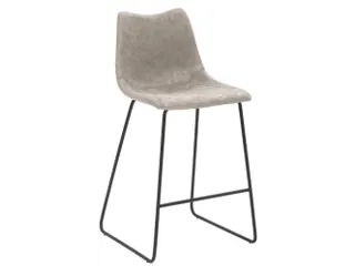 Barkruk mySOLO Sledeframe Zwart met Zitting kunstleder Vintage Grijs - 1