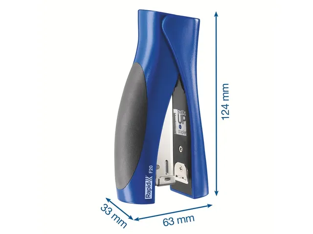 Nietmachine Rapid F20 StandUp Halfstrip 20vel 24/6 blauw