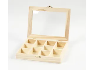 Kist Creativ Company 15.5x20.5x3.5cm Glazen deksel 10 vakken - 3