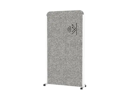 MAULcocoon Scheidingswand 100x180cm grijs mobiel Frame Wit