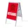 Stoepbord A1 complete set met print "UITGANG" Rood