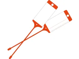 Goederenlabel PP rood blanco gelijnd