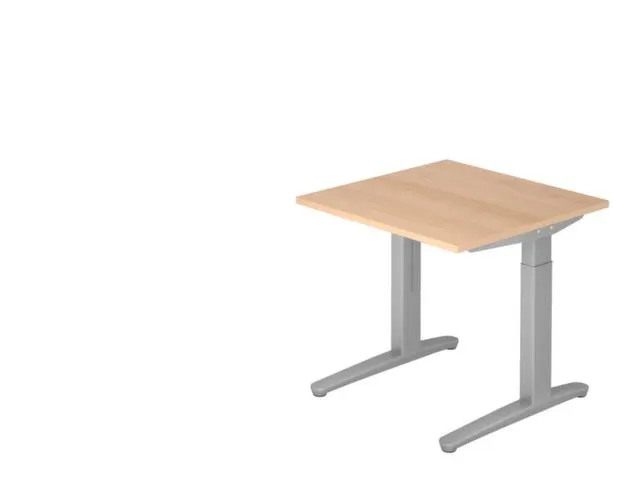 In hoogte verstelbaar bureau,HxBxD 680-850x800x800mm,blad eiken