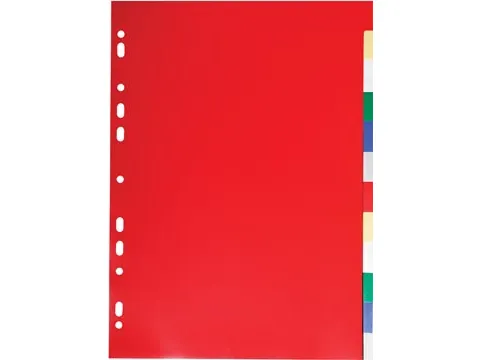 tabbladen A4 PP 12/100e 12-delig assorti 15-gaats