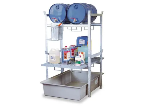 Aftapstelling 990x1250x1620mm V. 2x60l Vaten M. Bak 220l Rooster