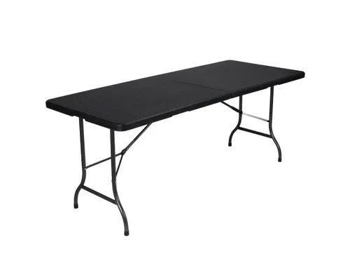 Klaptafel weerbestendige vouwtafel Rotanlook Zwart 180x75x72cm