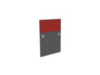baliepaneel,v. bureau,aanbouw links,B 800mm,MS-donkergrijs,BN4011-rood - 1