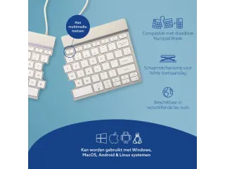 Toetsenbord R-Go Split Break QWERTY WL Wit - 6