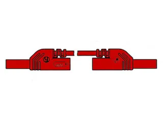 Spuitgegoten meetsnoer met contactbeveiliging 4mm 25cm rood - 1