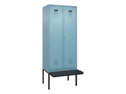 locker met bank,voor scheiding van kleding,HxBxD 2120x800x815mm,2vak