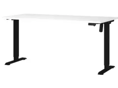Elektrisch ihv bureau,HxBxD 710-1190x1600x800mm,blad wit,T-voet zwart