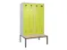 locker met bank,voor scheiding van kleding,HxBxD 2120x1200x815mm,4vak