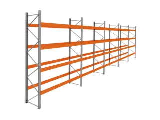 palletstelling,basis+4xaanbouw,HxBxD 4620x18600x1100mm,vakl. 3400kg - 1