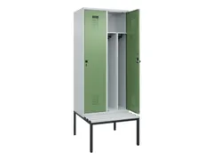locker met bank,voor scheiding van kleding,HxBxD 2120x800x815mm,2vak