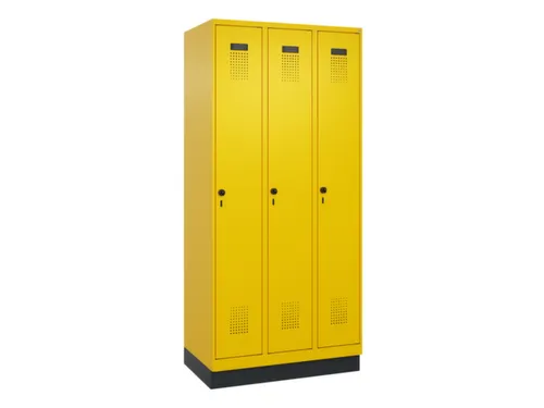 locker,HxBxD 1950x900x500mm,3vak,vak B 300mm,draaigrendel,sokkel