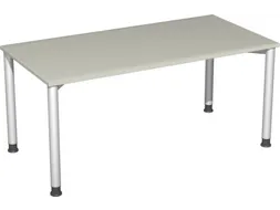 Bureau 4-Poot Hxbxd 680-800X1600X800Mm Ronde Buis Lichtgrijs