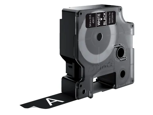 Labeltape Dymo 45811 D1 S720910 19mmx7m wit op zwart