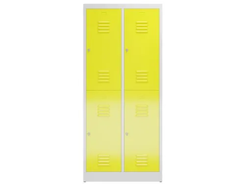 Dubbeldekse garderobekast 1800x800x500mm 2x2vak 400mm RAL7035 RAL1018