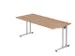 bureau,HxBxD 740x1800x800mm,blad notenboom,C-voet RAL9006